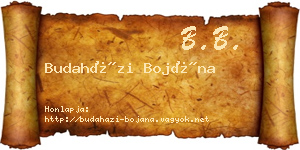 Budaházi Bojána névjegykártya